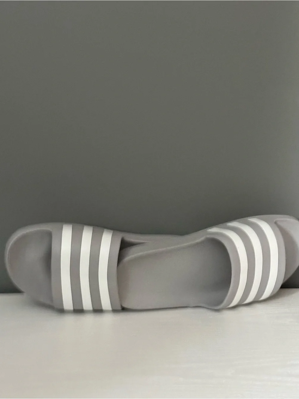 adidas Gray and White Adilette Slide Sandals for Men